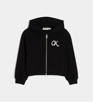 Sweat zippé en coton - Calvin Klein - Noir