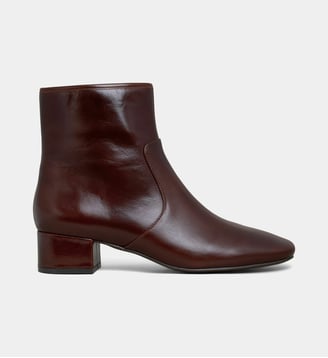 Bottines petits talons Alice cuir - Galeries Lafayette - Marron foncé