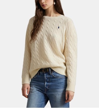 Pull droit Julianna maille torsadée - Polo Ralph Lauren - Écru