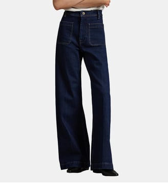 Jean ample taille haute en coton - Polo Ralph Lauren - Bleu brut
