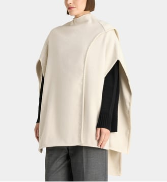 Poncho sans manches ample mi long Maude - Galeries Lafayette - Écru