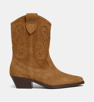 Boots western Aya en cuir - Galeries Lafayette - Taupe