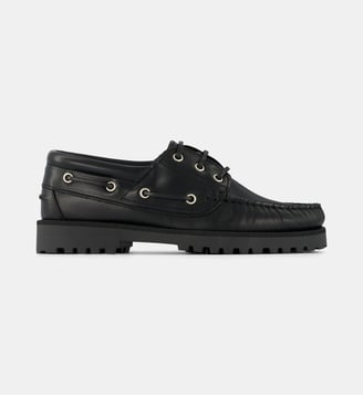 Chaussures bateau Alix cuir - Galeries Lafayette - Noir