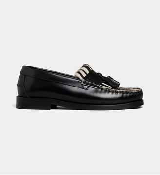 Mocassins style Collège Alicia zèbre cuir polido  - Galeries Lafayette - Noir et blanc