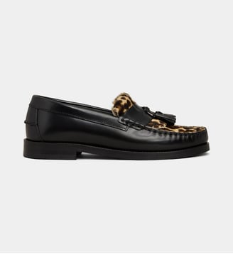 Mocassins style collège Alicia léopard cuir polido - Galeries Lafayette - Noir et multicolore