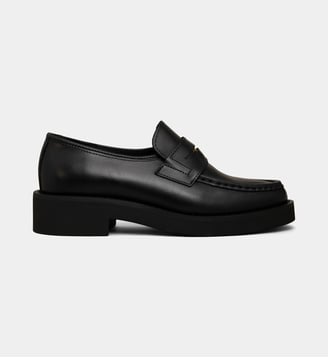 Mocassins à talons penny Atida cuir - Galeries Lafayette - Noir