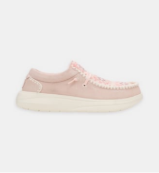 Baskets basses Wendy Comf Suede Crochet - HeyDude - Rose