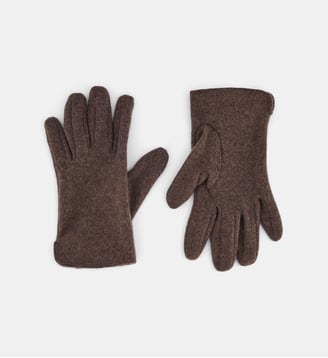 Gants Carla en laine mélangée - Galeries Lafayette - Marron