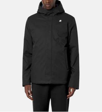 Veste Jacko Twill Marmotta droite mi-longue à capuche - K-Way - Noir