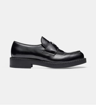 Mocassins Chocolate en cuir brossé - Prada - Noir
