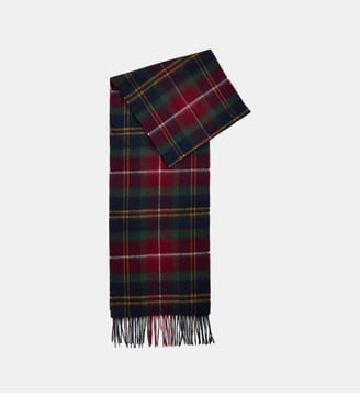 Echarpe en laine et cachemire tartan - Barbour - Vert et rouge