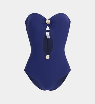 Maillot de bain 1 pièce bustier La Goûte - Eau - Bleu violet