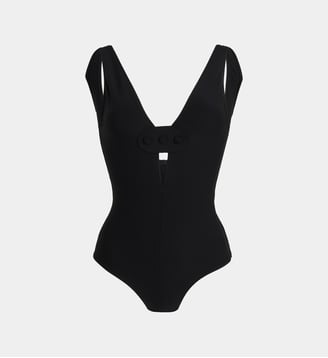 Maillot de bain 1 pièce 878 à boutons - Eau - Noir