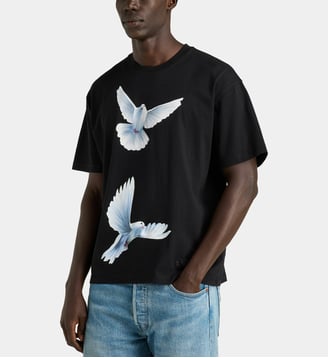 T-shirt imprimé Freedom Doves en coton - 3 Paradis - Noir