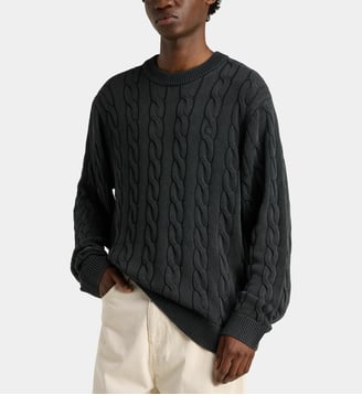 Pull Carter en coton à torsades - Carhartt WIP - Noir