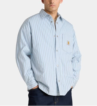 Surchemise Grimsby rayé en coton - Carhartt WIP - Bleu clair