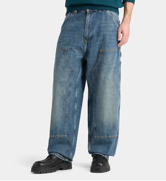 Jean large en coton stonewashed - Carhartt WIP - Bleu moyen