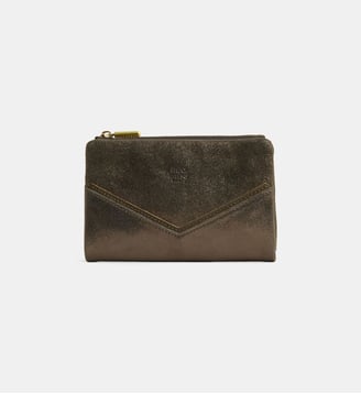 Portefeuille Prun cuir - Mila Louise - Kaki foncé