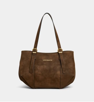 Sac cabas A218-06 en cuir suédé - Arthur & Aston - Châtaigne