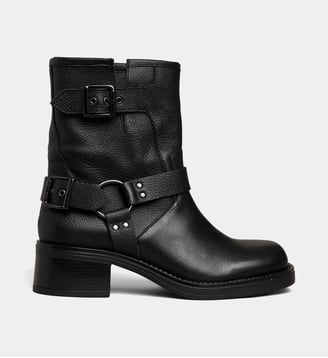 Boots de motarde Amel cuir - Galeries Lafayette - Noir