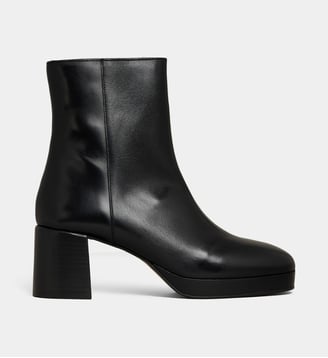 Bottines à talons Alma plateformes cuir - Galeries Lafayette - Noir