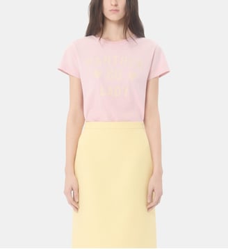 T-shirt droit à imprimé - Valentino Garavani - Rose clair