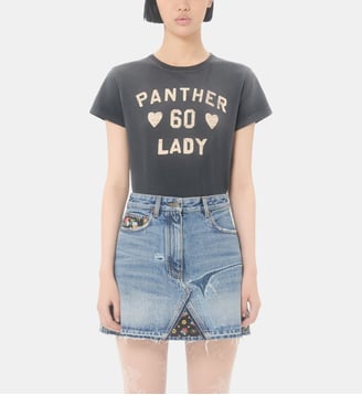 T-shirt droit à imprimé - Valentino Garavani - Noir décapé