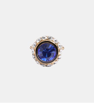 Bague ronde signature - Valentino Garavani - Bleu et doré