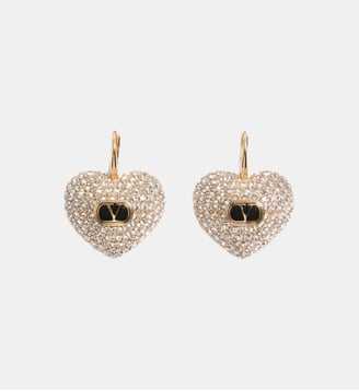 Boucles d'oreilles cœur cristaux - Valentino Garavani - Doré