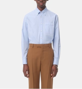Chemise droite en coton - Valentino Garavani - Bleu clair