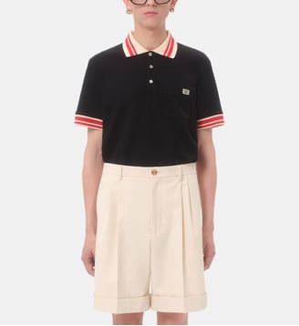 Polo droit en coton - Valentino Garavani - Noir