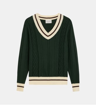 Pull droit Walker maille torsadée - Walk In Paris - Vert