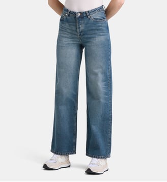 Jean Elisabeth droit en coton effet délavé - A.P.C. - Bleu