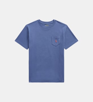 T-shirt poche en coton - Polo Ralph Lauren - Bleu terne