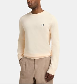 Pull D Light en coton piqué - Fred Perry - Écru