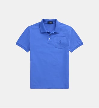 Polo droit signature en coton - Polo Ralph Lauren - Bleu