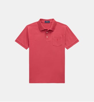 Polo droit signature en coton  - Polo Ralph Lauren - Rouge