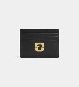 Porte-cartes logo en cuir - Gerard Darel - Noir