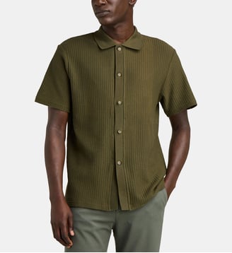 Chemisette droite Axel en coton bio - Les Deux - Olive foncé