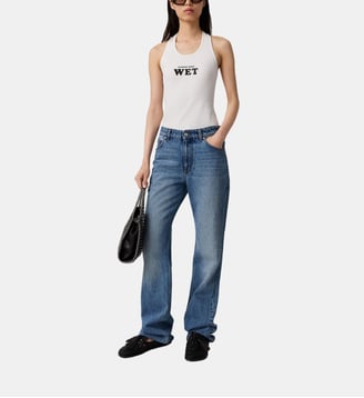 Jean droit en coton denim - Stella McCartney - Bleu moyen
