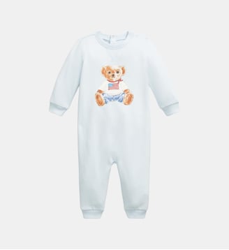 Combinaison droite signature en coton mélangé - Polo Ralph Lauren - Bleu clair