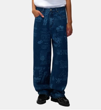 Jean Art Saves ample en coton - Arte - Bleu délavé