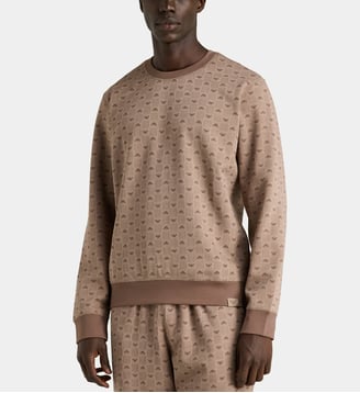 Sweat pyjama logos - Emporio Armani - Marron clair et marron foncé
