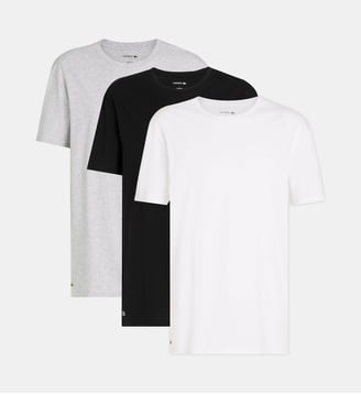 Lot de 3 maillots de corps coton - Lacoste - Blanc et gris et noir