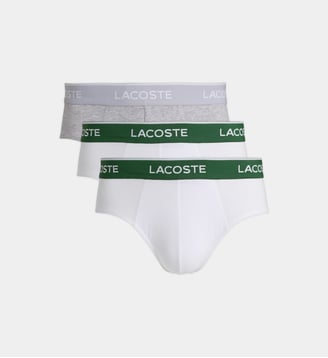 Lot de 3 slips signature en coton - Lacoste - Noir et blanc