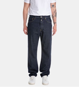 Jean droit en coton - Replay - Bleu brut