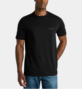 T-shirt droit Milano droit en coton - Armani Exchange - Noir
