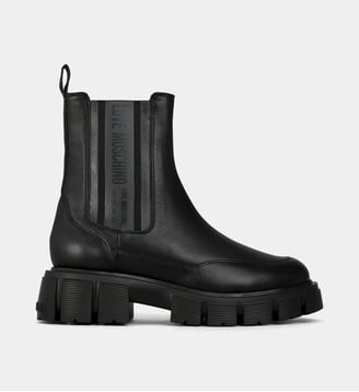 Boots Chelsea Tassel en cuir - Love Moschino - Noir
