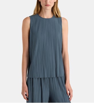 Top ample Sauma plissé sans manches - Samsoe Samsoe - Bleu ombre