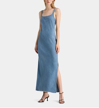 Robe débardeur droite longue - Samsoe Samsoe - Bleu denim